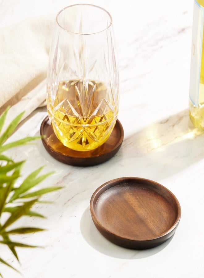 Table Concept Coasters for Drinks, Premium Acacia Wood Coasters for Coffee Table, Home Decor, Housewarming Gifts - Set of 4 - Image 2